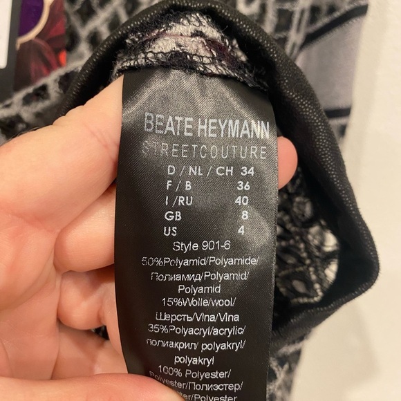 NWT BEATE HEYMANN SWEATER FLOCK OPEN LATTICE Size 4 - Picture 5 of 6